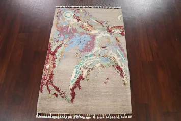 Contemporary Abstract Oriental Area Rug 3x4