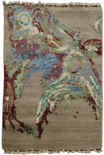 Abstract Art Rug with Bold Earth Tones to Elevate Your Space 3x4