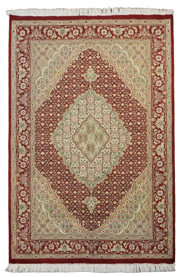 Vegetable Dye Tabriz Mahi Oriental Wool Rug 4x6