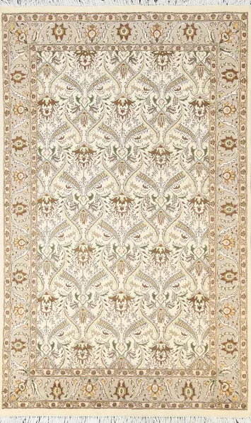 Vegetable Dye Floral Tabriz Oriental Area Rug 4x6