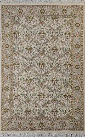 Vegetable Dye Floral Tabriz Oriental Area Rug 4x6