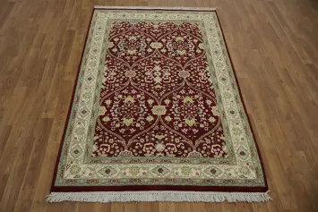 Vegetable Dye Floral Tabriz Oriental Area Rug 4x6