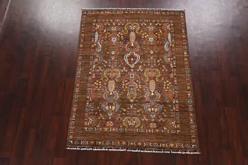 100% Vegetable Dye Floral Ziegler Oriental Area Rug 5x7