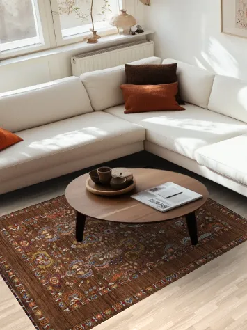 100% Vegetable Dye Floral Ziegler Oriental Area Rug 5x7