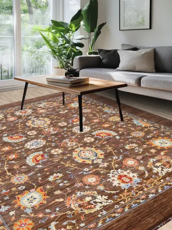 100% Vegetable Dye Floral Ziegler Oriental Area Rug 8x10