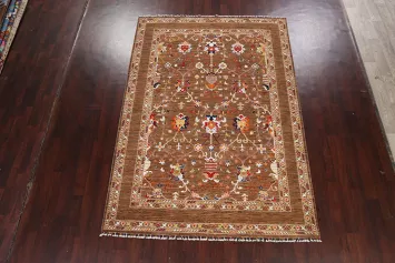 100% Vegetable Dye Floral Ziegler Oriental Area Rug 7x9