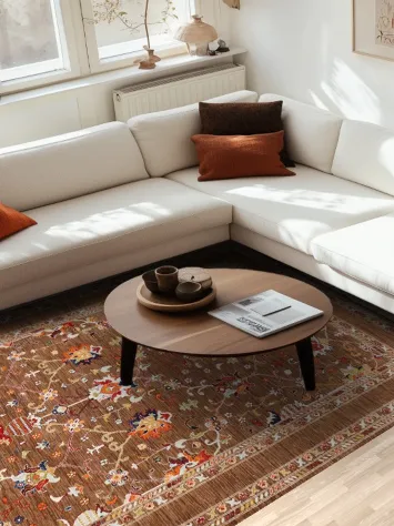 100% Vegetable Dye Floral Ziegler Oriental Area Rug 7x9