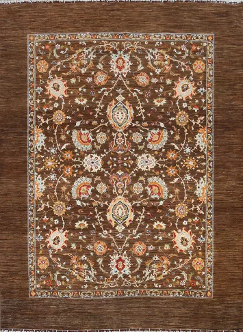 100% Vegetable Dye Floral Ziegler Oriental Area Rug 8x10