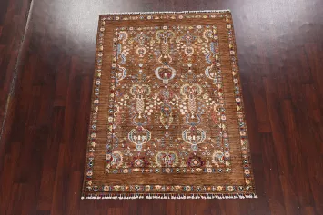 100% Vegetable Dye Floral Ziegler Oriental Area Rug 5x7