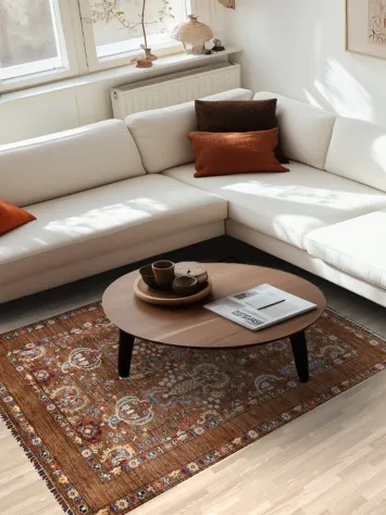 100% Vegetable Dye Floral Ziegler Oriental Area Rug 5x7