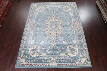Light Blue Transitional Oriental Rug