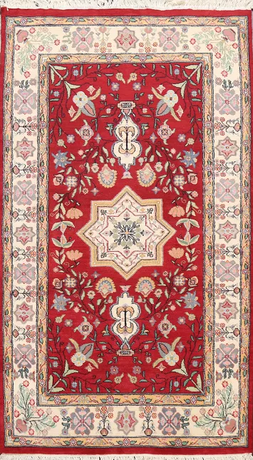 100% Vegetable Dye Tabriz Oriental Area Rug 3x5