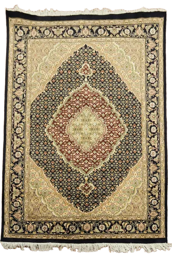 100% Vegetable Dye Tabriz Mahi Oriental Wool Rug 4x6