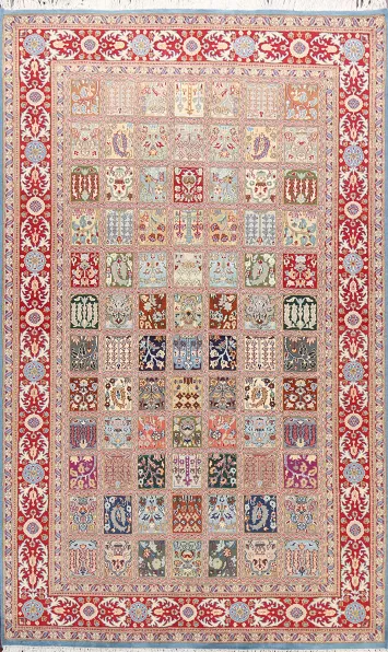 Vegetable Dye Garden Design Tabriz Oriental Area Rug 6x9