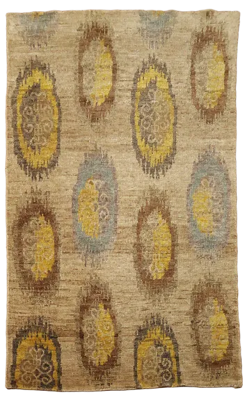 Elegant Vintage-style Rug with Timeless Oval Patterns 5x8