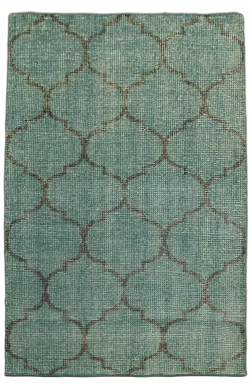 Soft Blue Distressed Trellis Rug for Modern Homes 4'x6'