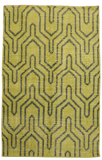 Distressed Green and Charcoal Modern Rug for Contemporary Interiors 4x6 ft