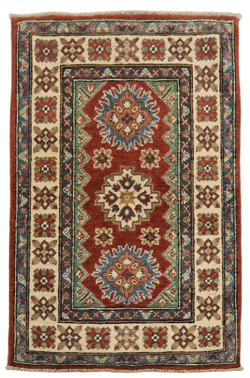 Geometric Kazak Oriental Rug 3x4