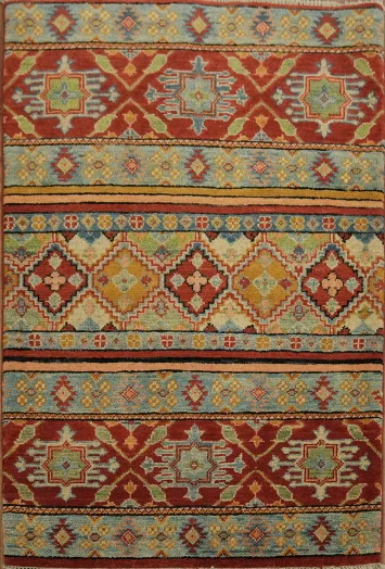 Geometric Kazak Oriental Area Rug 3x4