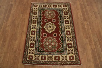 Geometric Kazak Oriental Area Rug 3x4