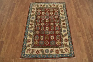 Geometric Kazak Oriental Area Rug 3x4