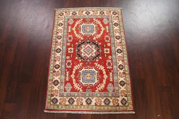 Geometric Kazak Oriental Area Rug 3x4