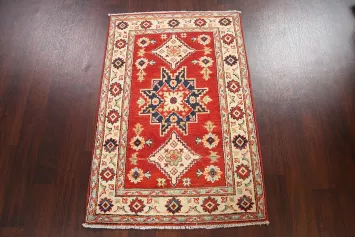 Geometric Kazak Oriental Area Rug 3x4