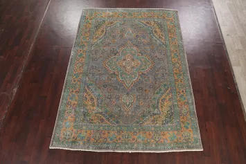 Traditional Distressed Tabriz Persian Area Rug 7x10
