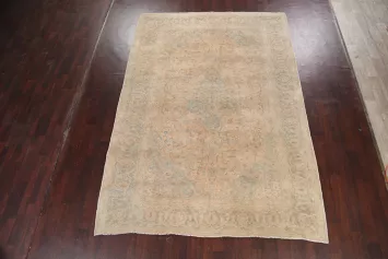 Floral Distressed Kashan Persian Area Rug 8x11