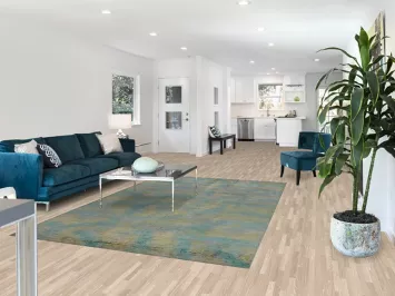 Turquoise Oushak Abstract Area Rug 6x9