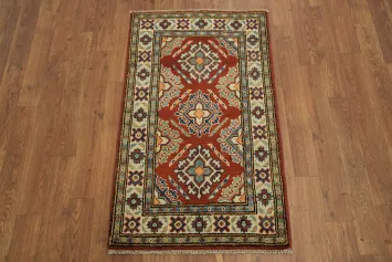 Traditional Red and Blue Kazak Pakistani Rug 2x3