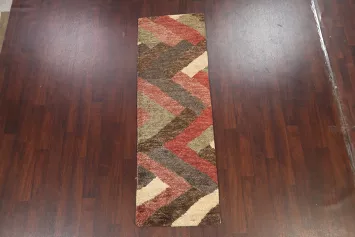 Chevron Style Moroccan Oriental Runner Rug 3x8