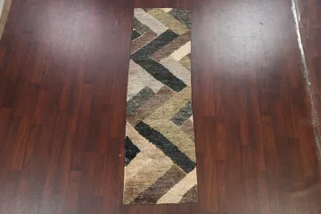 Chevron Style Moroccan Oriental Runner Rug 2x8