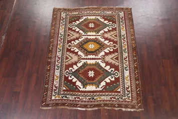 Natural Dye Geometric Anatolian Oriental Area Rug 6x7
