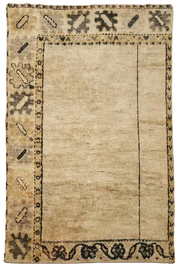 Elegant Beige Living Room Rug Featuring Intricate Border Designs 6x8
