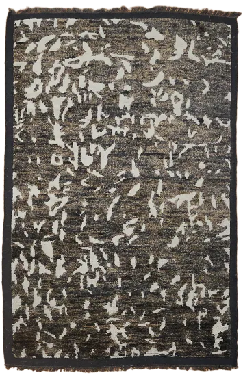 Natural Toned Rug With Abstract Art for a Cozy Living Room 5x8