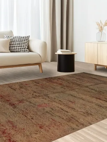 Vintage Woolen Moroccan Area Rug 6x10 with Rustic Patterns