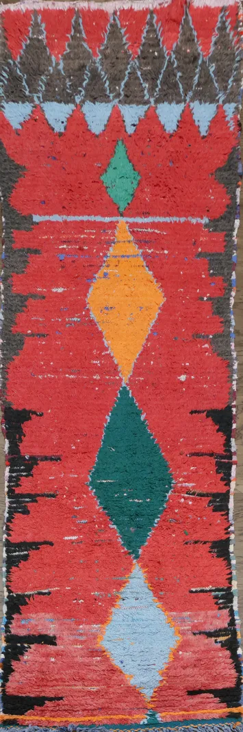 Vibrant Vintage Geometric Design Moroccan ug for Artistic Flair 3x8