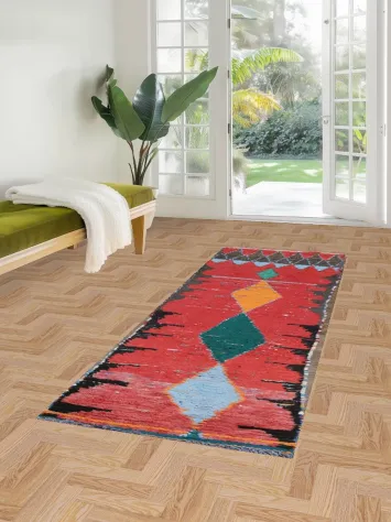 Vibrant Vintage Geometric Design Moroccan ug for Artistic Flair 3x8