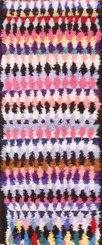 Tribal Moroccan Oriental Runner Rug 3x8