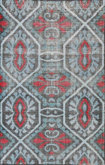 Distressed Geometric Rug 4x6