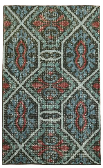 Distressed Geometric Rug 4x6