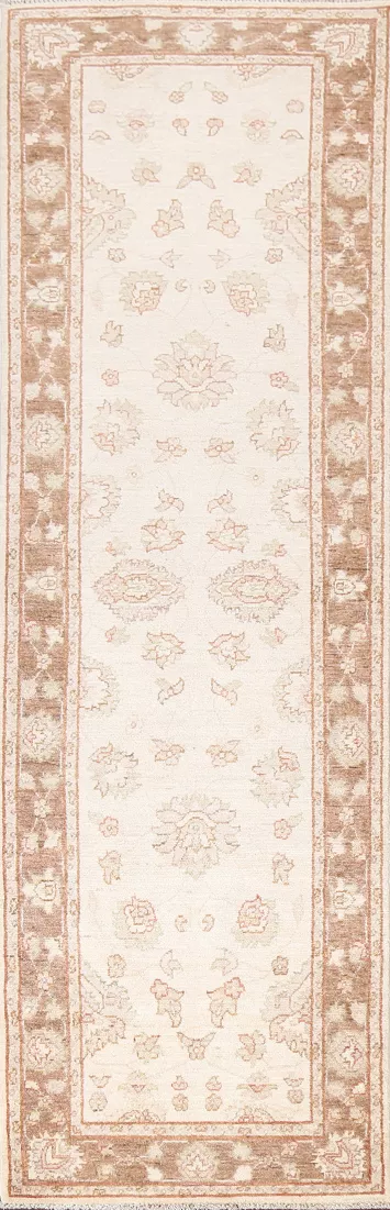 Muted Peshawar Oriental Runner Rug 3x10