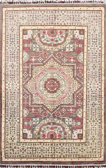 Geometric Kazak Oriental Area Rug 4x5