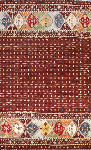 Vegetable Dye Kazak Oriental Area Rug 7x11