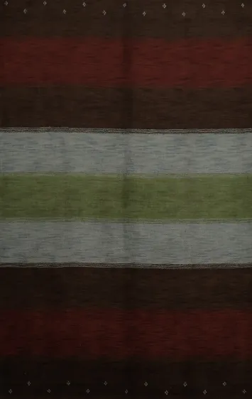 Brown and Green Striped Gabbeh Rug: Ideal for Contemporary Homes 7x10