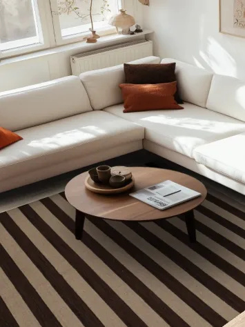 Neutral-Toned Striped Gabbeh Area Rug 7x10 Perfect for Any Room Style