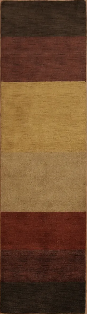 Striped Gabbeh Oriental Runner Rug 3x10