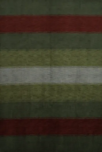 Elegant Striped Rug in Earthy Neutrals and Deep Reds 8x10