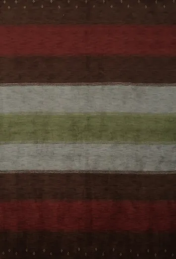 Sophisticated Striped Gabbeh Area Rug 8x10 in Warm Earthy Hues